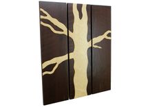 3 Panel Floating Tree | Solid Peruvian Walnut & Birdseye Maple 2 small
