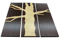 3 Panel Floating Tree | Solid Peruvian Walnut & Birdseye Maple 1 small
