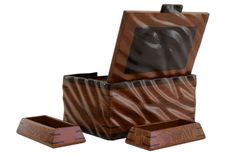 Sculpted Men's Valet & Watch Box | Solid Lacewood And Wenge 1 small
