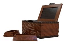 Sculpted Men's Valet & Watch Box | Solid Lacewood And Wenge 5 small