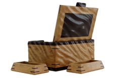 Sculpted Men's Valet & Watch Box | Solid Cherry And Wenge 1 small