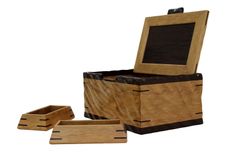 Sculpted Men's Valet & Watch Box | Solid Cherry And Wenge 5 small