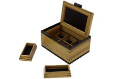 Men's Valet & Watch Box | Solid Zebrawood With Wenge Accents 3 small