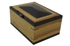 Men's Valet & Watch Box | Solid Zebrawood With Wenge Accents 1 small