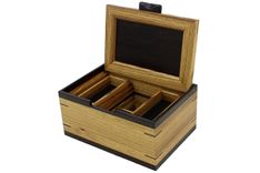 Men's Valet & Watch Box | Solid Zebrawood With Wenge Accents 5 small