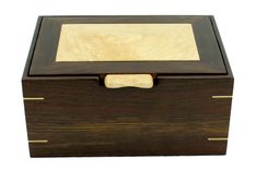Men's Valet & Watch Box | Solid Peruvian Walnut And Birdseye Maple 5 small