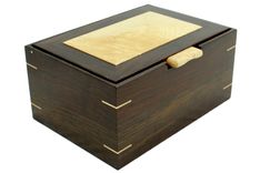 Men's Valet & Watch Box | Solid Peruvian Walnut And Birdseye Maple 4 small