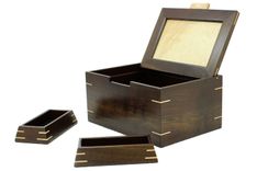 Men's Valet & Watch Box | Solid Peruvian Walnut And Birdseye Maple 1 small