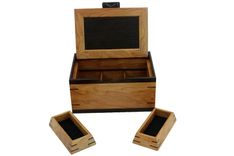Men's Valet & Watch Box | Solid Figured Cherry Trimmed In Wenge Accents 4 small
