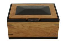 Men's Valet & Watch Box | Solid Figured Cherry Trimmed In Wenge Accents 2 small