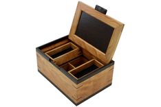 Men's Valet & Watch Box | Solid Figured Cherry Trimmed In Wenge Accents 6 small