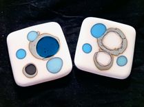 Fused Glass Coasters (2) - Seeds Of Conversation 6 small