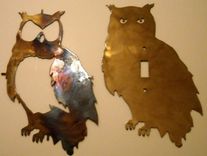 Owl Metal Wall Switch Plate Cover 2 small