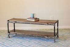 Industrial Pipe And Wood Coffee Table 1 small