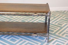 Industrial Pipe And Wood Coffee Table 3 small