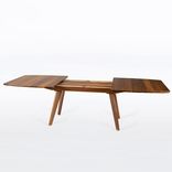 Expandable Dining Table In Solid Walnut With Two Leaves - Seats 4-8 "Bela" 3 small