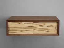 Walnut And Ambrosia Maple Floating Nightstand 1 small