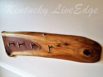 Live Edge Coat Rack- Natural Wood- Walnut Slab- Key Holder- Large Wooden Coat Rack- Hat Rack 5 small