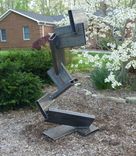 Large Outdoor Abstract Rock And Metal Scultpure, Yard Art Or Interior Art 1 small