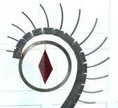 Outdoor Abstract Rock And Metal Scultpure, Yard Art Or Interior Art 2 small