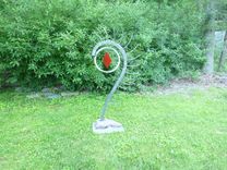 Outdoor Abstract Rock And Metal Scultpure, Yard Art Or Interior Art 3 small