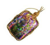 Art Of The Soul Dichroic Wire Wrapped Pendant 1 small