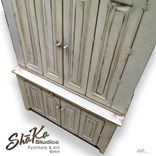 Shabby Cottage Chic Tv Cabinet With Bi-Fold Wrap Around Doors 3 small