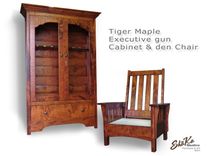 Tiger Maple Executive Gun Cabinet And Den Chair 1 small