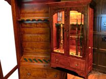 Tiger Maple Executive Gun Cabinet And Den Chair 2 small