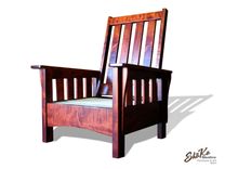 Tiger Maple Executive Gun Cabinet And Den Chair 3 small