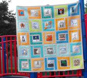 Baby Clothes (T-Shirt) Memory Quilt - X-Large Size Approx 60" X 60" (25 Squares) - 1 small