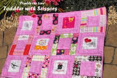 Double-Sided Baby Clothes Memory Quilt - Medium Size - 40 Blocks - Approx 40" X 50" 4 small