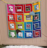 Baby Clothes (T-Shirt) Memory Quilt - Large Size Approx 48" X 48" (16 Squares) 1 small