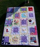Double-Sided Baby Clothes Memory Quilt - Medium Size - 40 Blocks - Approx 40" X 50" 1 small