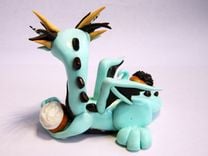 Polymer Clay Mint Chocolate Dragon Sculpture 4 small