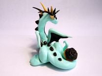 Polymer Clay Mint Chocolate Dragon Sculpture 5 small