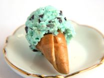Mint Chocolate Ice Cream Cone Charm 4 small