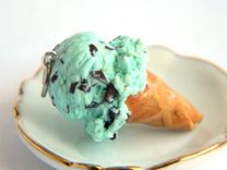 Mint Chocolate Ice Cream Cone Charm 1 small