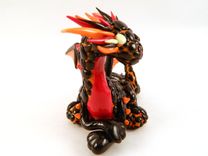Polymer Clay Fire Dragon Sculpture 2 small