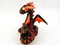 Polymer Clay Fire Dragon Sculpture 4 small