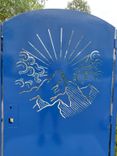 Morning sun courtyard metal gate #2317. R. O. width 36" by 60 H 2 small