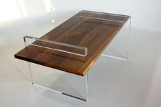 Cast Acrylic & Walnut Coffe Table 1 small