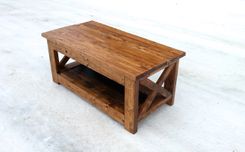Reclaimed Wood Rustic Style Coffee Table 3 small