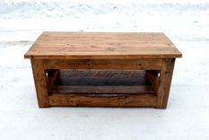 Reclaimed Wood Rustic Style Coffee Table 4 small
