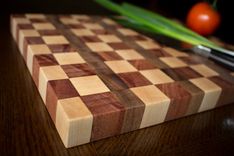 Butcher Block, End Grain, Cutting Board, Maple, Mahogany, And Walnut 3 small