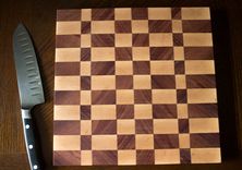 Maple, Mahogany, And Walnut Checkered Cutting Board 2 small