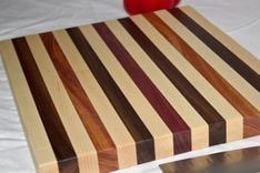 Butcher Block, Cutting Board, End Grain, Walnut, Mahogany, Purpleheart & Rock Maple 3 small
