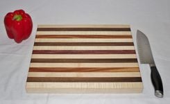 Butcher Block, Cutting Board, End Grain, Walnut, Mahogany, Purpleheart & Rock Maple 2 small