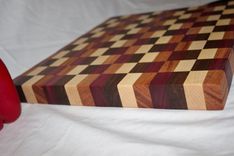 Checkered Hardwood Cutting Board 3 small