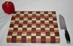 Checkered Hardwood Cutting Board 2 small